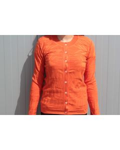 HERMES Cardigan orange soie et coton T38