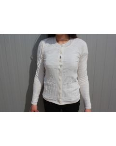 HERMES Cardigan blanc soie et coton T38
