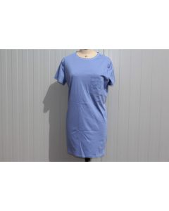 HERMES Robe droite à poche brodée bleue T44
