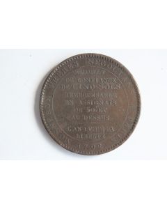 Médaille de confiance Monneron de 5 sols au serment 1792 type 2