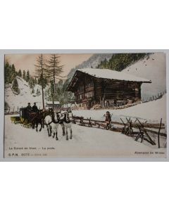 CPA La Suisse en hiver La Poste Alpenpost im Winter