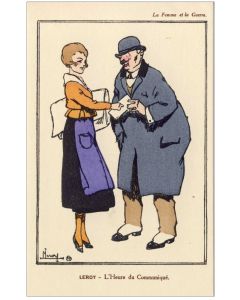 CPA illustrée LEROY M. La femme et la  guerre Guerre 1914-18
