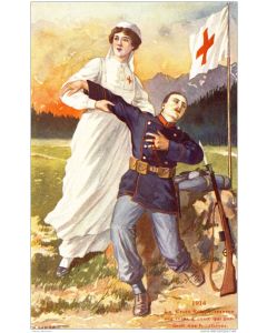 Lot de 10 CPA illustrées et photos - Croix Rouge