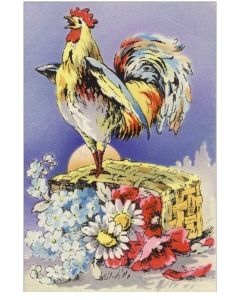 2 CPA COQ Carte illustrée Edition Tricolors