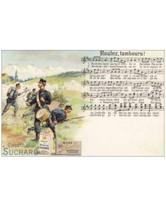 CPA Carte postale ancienne publicitaire Chocolat Suchard chanson