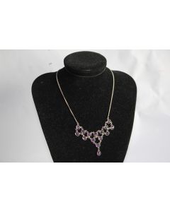 Collier argent et améthyste