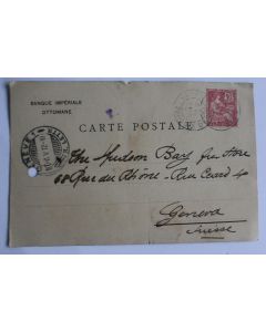CPA banque impériale OTTOMANE 1912