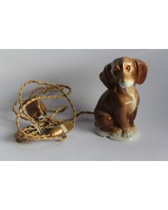 Veilleuse brûle parfum porcelaine chien Teckel