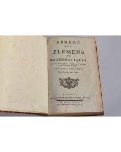 Livre Abrégé des élémens de Mathématiques M. Rivard 1765