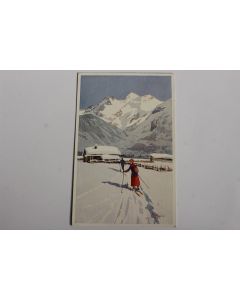 Carte postale ancienne illustrateur Pellegrini n° 180 Ski