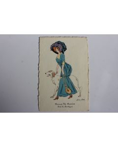 Carte postale ancienne illustrateur Xavier SAEGER Bois de Boulogne