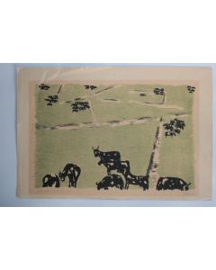 Lithographie originale Pâturages Hans BERGER épreuve d'artiste
