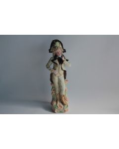 Figurine porcelaine biscuit émaillée Personnage