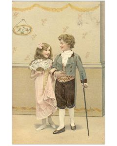 Série 6 CPA gaufrées Enfants Bourgeoisie Élégance