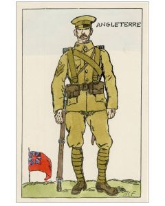 CPA illustrée HCF Soldat Angleterre Guerre 1914-18