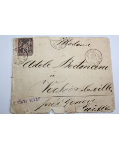 Timbre France type sage 5ème émission par voie ferroviaire 1887