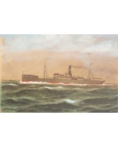 Gravure rehaussée Professor Woermann N. Poetzsch 1905 Bateau