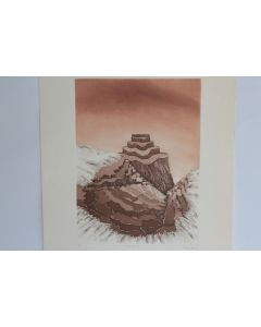 Lithographie originale Marc JURT Terres et Ciel