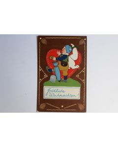 Carte postale ancienne illustrée gaufrée Noël Allemagne