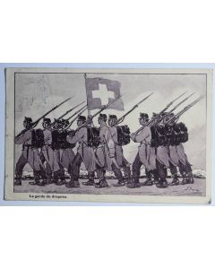 Carte postale ancienne La garde du Drapeau Illustrateur F. Jaquiez