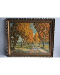 Tableau Peinture Max PIETSCHMANN Sous-bois en automne
