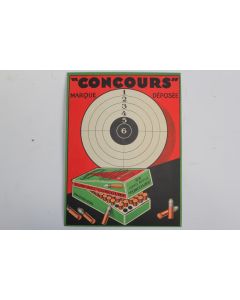 Ancien carton publicitaire Cartouches 22 long rifle Concours