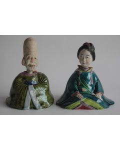 Anciennes Figurines Magot porcelaine biscuit émaillée Japon