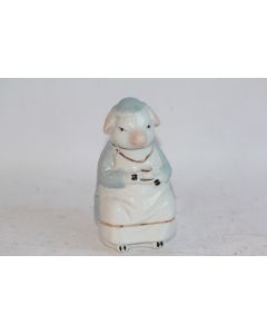  Moutardier figuratif Cochon buvant le thé porcelaine