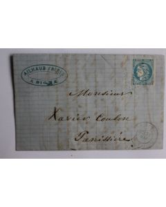 Pli marque postale France Cérès siège de Paris 20c 1871