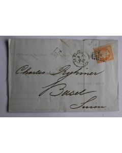 Pli marque postale France Napoléon III second empire 40c 1855