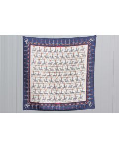 HERMES Foulard soie Les artificiers Michel Duchene