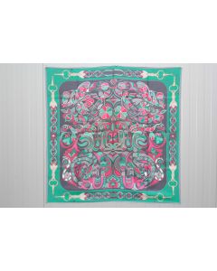 HERMES Foulard soie Folklore Henri d'Origny