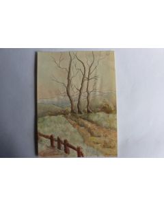 Aquarelle originale signée L'automne 1949