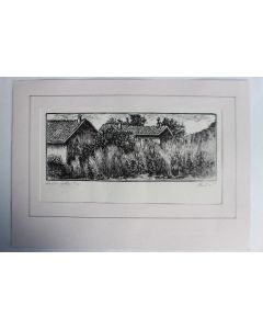 Yvonne HEILBRONNER Gravure sur bois Herbes folles 1965