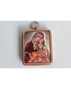 Peinture miniature émaux sur cuivre Icône religieux