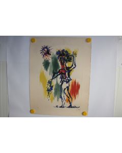 Lithographie Aquatinte Jean Lurçat Le guerrier casqué 7/50