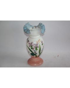 Vase opaline émaillée Fleurs Napoléon III