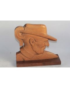 Sculpture Serre-livre bois sculpté E. Morlet Breton