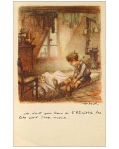 CPA illustrée POULBOT Ligue National contre le Taudis Guerre 1914-18