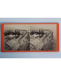 Photographie Vue stéréo Gênes Vue du port Italie