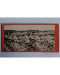 Photographie Vue stéréo Gênes Port Italie