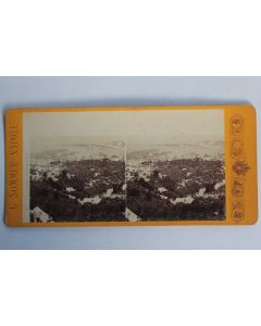 Photographie Vue stéréo Gênes panorama Italie