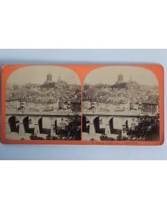 Photographie Vue stéréo Le grand pont à Lausanne Suisse
