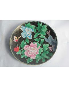 Plat émaux cloisonné Chrysanthèmes Chine