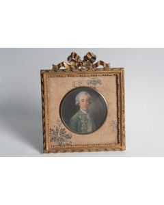 Peinture miniature ivoire Portrait Homme XIXe siècle