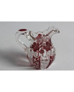 Pichet miniature cristal émaillé Vignes XIXe siècle