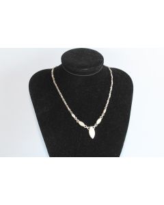 Collier argent massif nacre