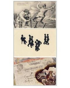 3 CPA illustrée Italie Artillerie Ombre Guerre 1914-18