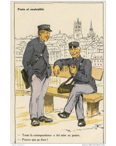 Illustrateur Clément - Poste et neutralité - Guerre 1914-18