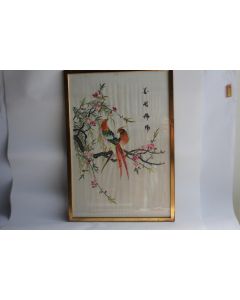 Tableau Soie brodée Oiseaux Chine